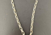 Men’s Choppard white gold chain with floating diamonds pendant